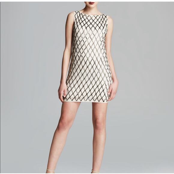 B40 Alice + Olivia Beaded Silk Dress Women 0 Cocktail Party Mad Men Great Gatsby - Picture 1 of 9